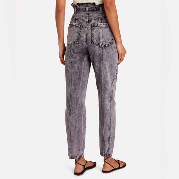 ULLA JOHNSON Brier Tie-Waist Acid Wash Jeans Lilac Purple - Picture 4 of 9